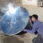 Hussain Dad putting the final touches to the Solar Water Heater